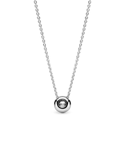 Round Sparkle Halo Necklace - Sterling silver