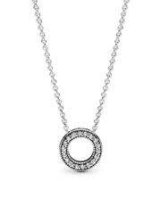 Pandora Logo Pavé Circle Collier Necklace - Sterling silver