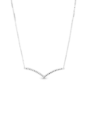 FINAL SALE - Sparkling Wishbone Necklace - Sterling silver