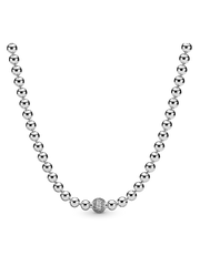 Beads & Pavé Necklace - Sterling silver