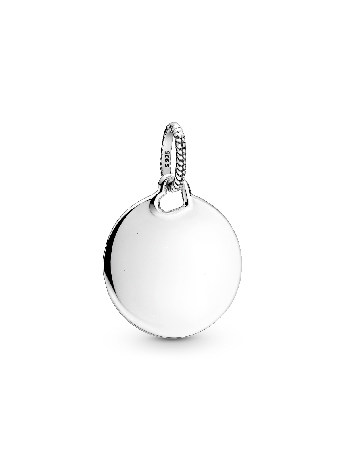 Engravable Round Tag Pendant - Sterling silver