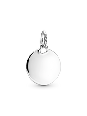 Engravable Round Tag Pendant - Sterling silver