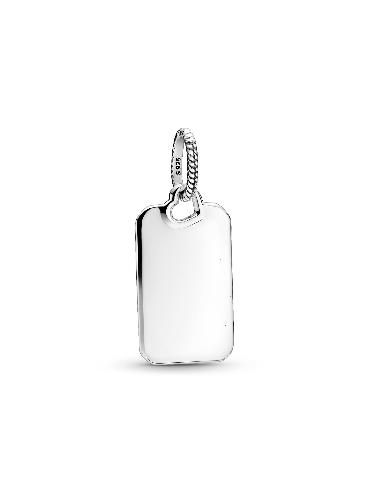 Engravable Rectangle Tag Pendant - Sterling silver