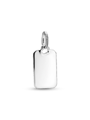 Engravable Rectangle Tag Pendant - Sterling silver