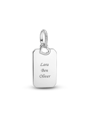 Engravable Rectangle Tag Pendant - Sterling silver