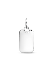 Engravable Rectangle Tag Pendant - Sterling silver