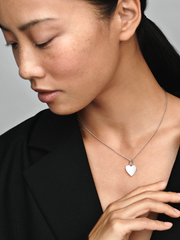 Engravable Heart Tag Pendant - Sterling silver