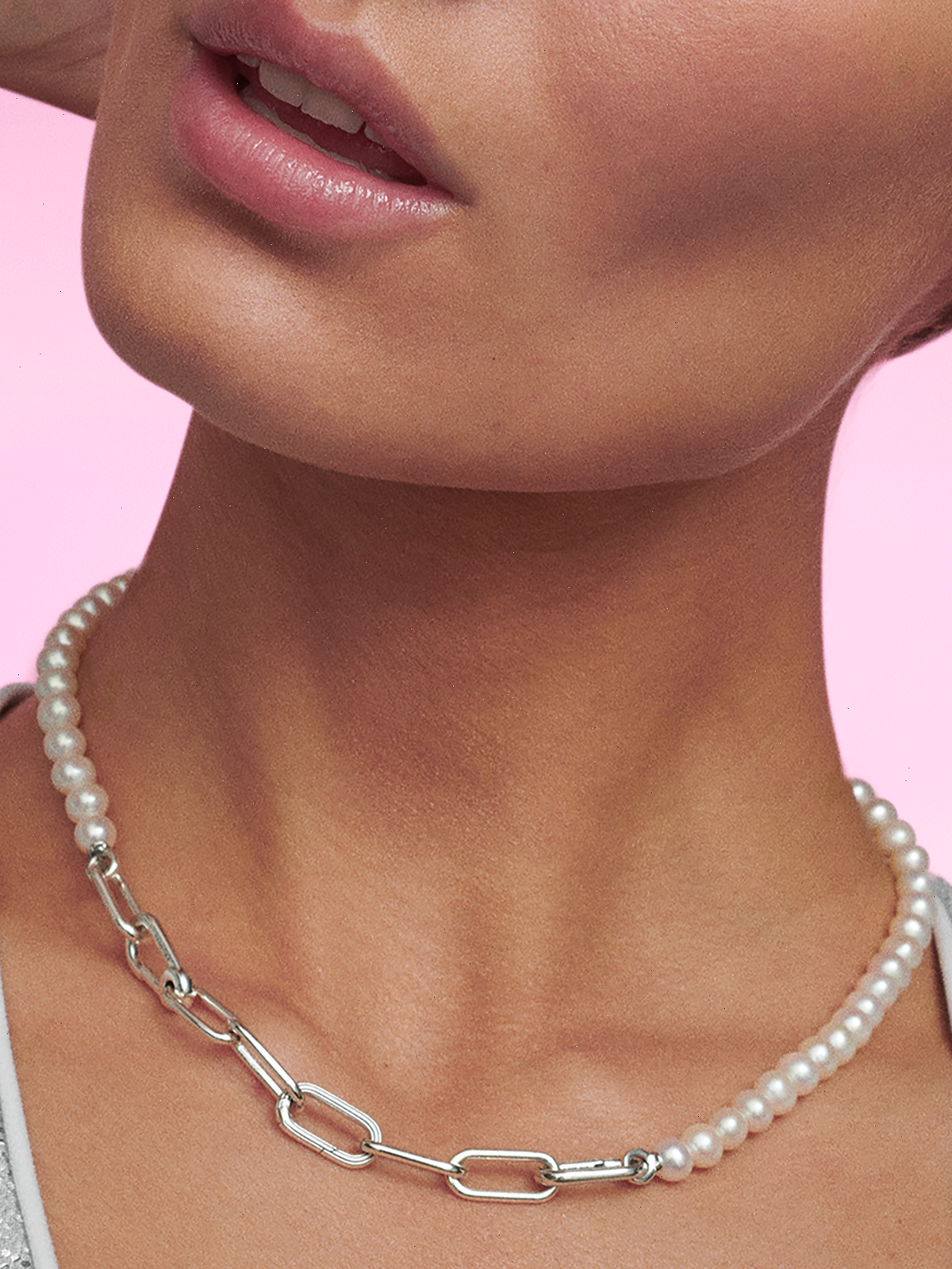 FINAL SALE - Pandora ME Treated Freshwater Cultured Pearl Necklace - Sterling silver