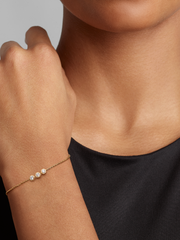 FINAL SALE - Pandora Era Bezel 14k Gold Triple Lab-grown Diamond Chain Bracelet - 0.45 ct TW, 14k gold