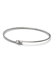 FINAL SALE - Pandora Nova 14k White Gold Lab-grown Diamond Open Bangle - 0.25 ct TW, 14k white gold