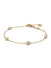 FINAL SALE - Pandora Era Bezel 14k Gold Lab-grown Diamond Station Chain Bracelet - 0.40 ct TW, 14k gold