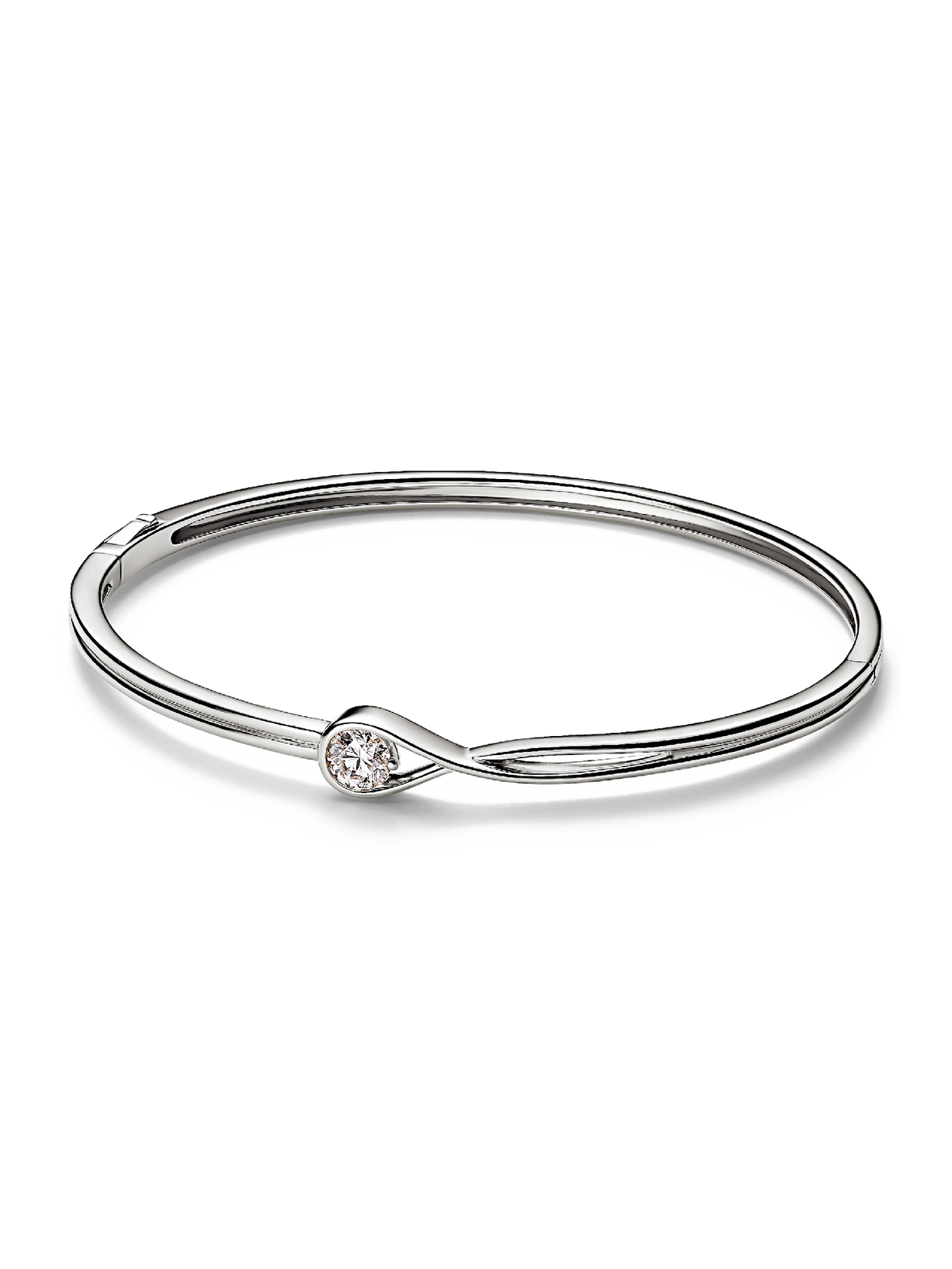 FINAL SALE - Pandora Infinite 14k White Gold Lab-grown Diamond Bangle - 0.50 ct TW, 14k white gold