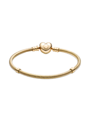 Pandora Moments Heart Clasp Snake Chain Bracelet - 14k gold