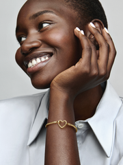 FINAL SALE - Pandora Moments Heart Closure Snake Chain Bracelet - 14k gold