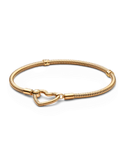 FINAL SALE - Pandora Moments Heart Closure Snake Chain Bracelet - 14k gold