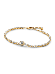 Sparkling Heart Tennis Bracelet - 14k gold plating
