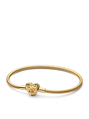 My Pandora Daisy Heart Clasp Snake Chain Bracelet - 0.009 ct TW, 14k gold plating