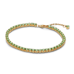 Sparkling Green Tennis Bracelet - 14k gold plating