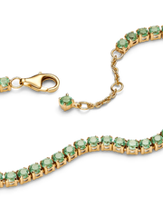 Sparkling Green Tennis Bracelet - 14k gold plating