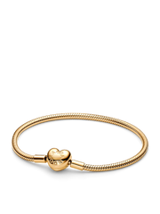 Heart Clasp Snake Chain Bracelet - 14k gold plating