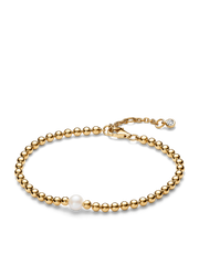 Treated Freshwater Cultured Pearl & Beads Bracelet - 14k gold plating