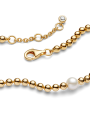Treated Freshwater Cultured Pearl & Beads Bracelet - 14k gold plating