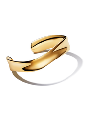 Organically Shaped Broad Open Bangle - 14k gold plating