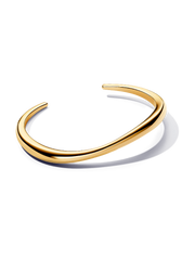 Organically Shaped Open Bangle - 14k gold plating