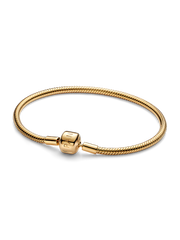 Barrel Clasp Snake Chain Bracelet - 14k gold plating