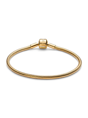Barrel Clasp Snake Chain Bracelet - 14k gold plating
