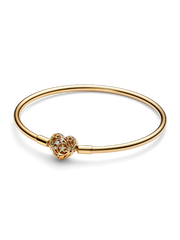 FINAL SALE - Celestial Heart Clasp Bangle - 14k gold plating