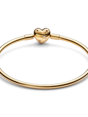 FINAL SALE - Celestial Heart Clasp Bangle - 14k gold plating