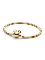 Disney Mickey Mouse Clasp Moments Snake Chain Bracelet - 14k gold plating