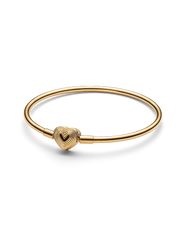 FINAL SALE - Radiating Heart Clasp Bangle - 14k gold plating