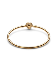 FINAL SALE - Radiating Heart Clasp Bangle - 14k gold plating