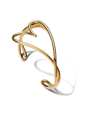 Organically Shaped Heart Bangle - 14k gold plating
