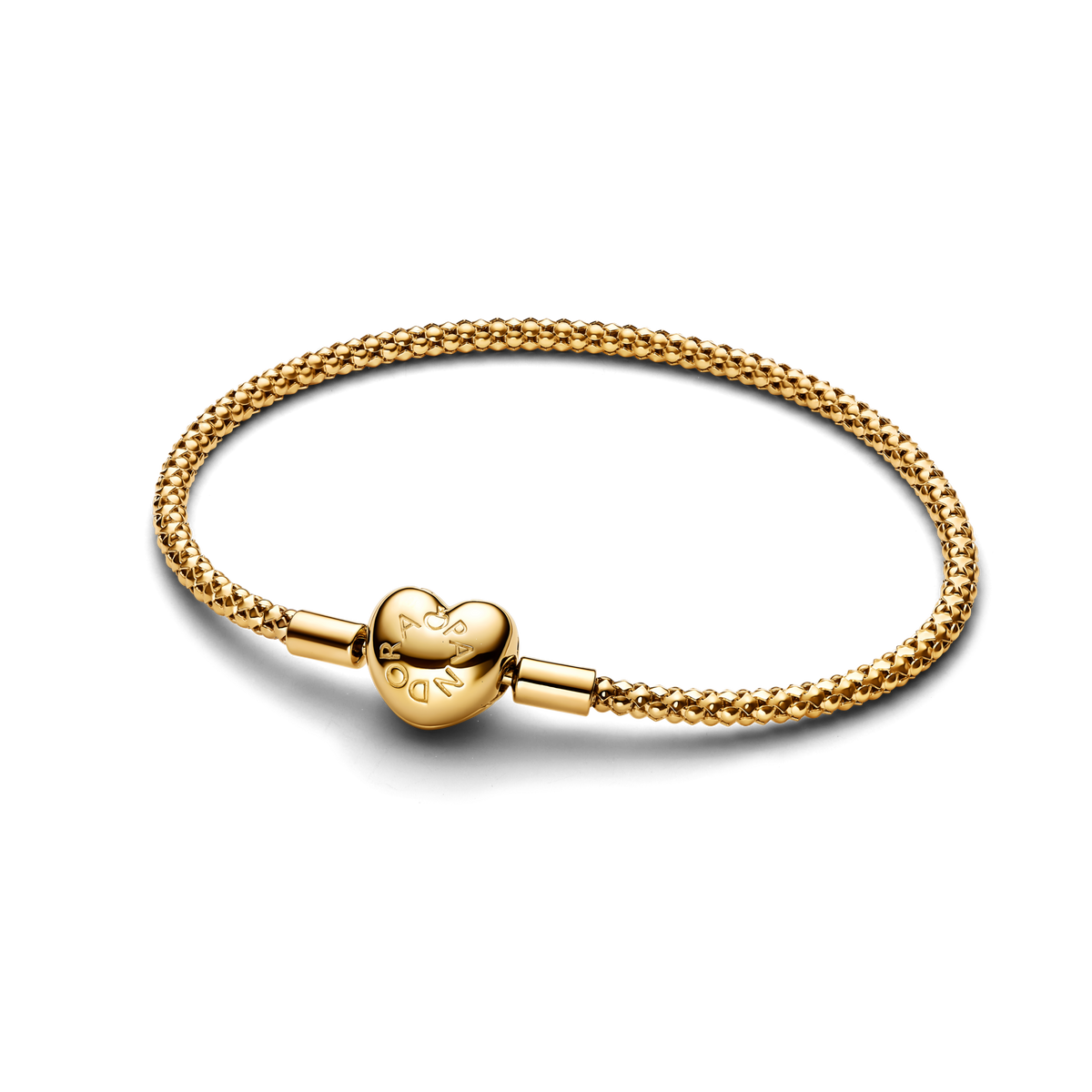 Heart Clasp Studded Chain Bracelet - 14k gold plating