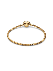 Heart Clasp Studded Chain Bracelet - 14k gold plating