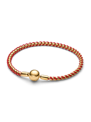 Red Cord Snake Chain Bracelet - 14k gold plating