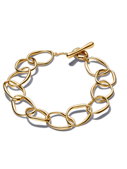 Organically Shaped Link Bracelet - 14k gold plating