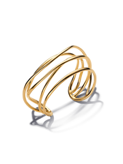 FINAL SALE - Organically Shaped Wired Open Bangle - 14k gold plating