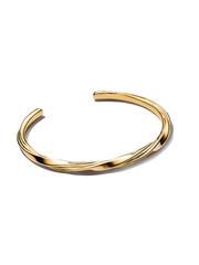 Twisted Open Bangle - 14k gold plating