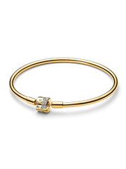 FINAL SALE - Sparkling Barrel Clasp Bangle - 14k gold plating