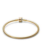 FINAL SALE - Sparkling Barrel Clasp Bangle - 14k gold plating