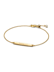 Engravable Bar Chain Bracelet - 14k gold plating