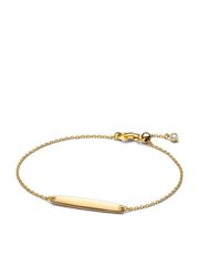 Engravable Bar Chain Bracelet - 14k gold plating