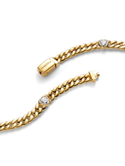 Heart Cuban Chain Bracelet - 14k gold plating