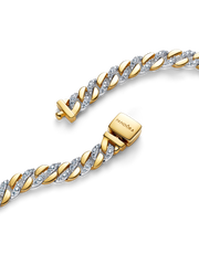 Two-tone Pavé Cuban Chain Bracelet - Sterling silver, 14k gold plating