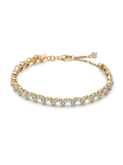 Triple Stone Heart Bracelet - 14k gold plating