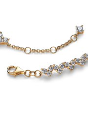 Triple Stone Heart Bracelet - 14k gold plating